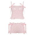 Zaire Bow Pleated Short Set - Pink [1RCJ831T]