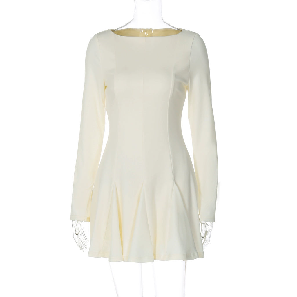 Jamyah Pleated Mini Dress - Apricot [U6VWMNO6]