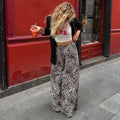 LaPose - Cristel Leopard Print Wide-Leg Pants