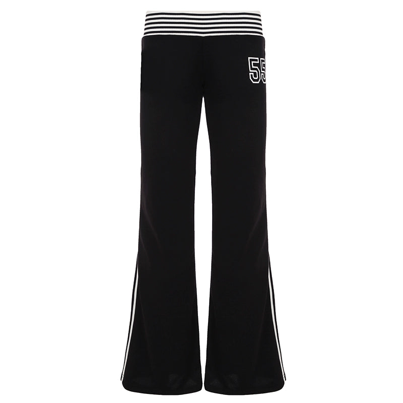 Keziah Striped Lounge Pants - Black