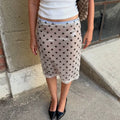 LaPose - Chyanne Polka Dot Lace Midi Skirt - White Color