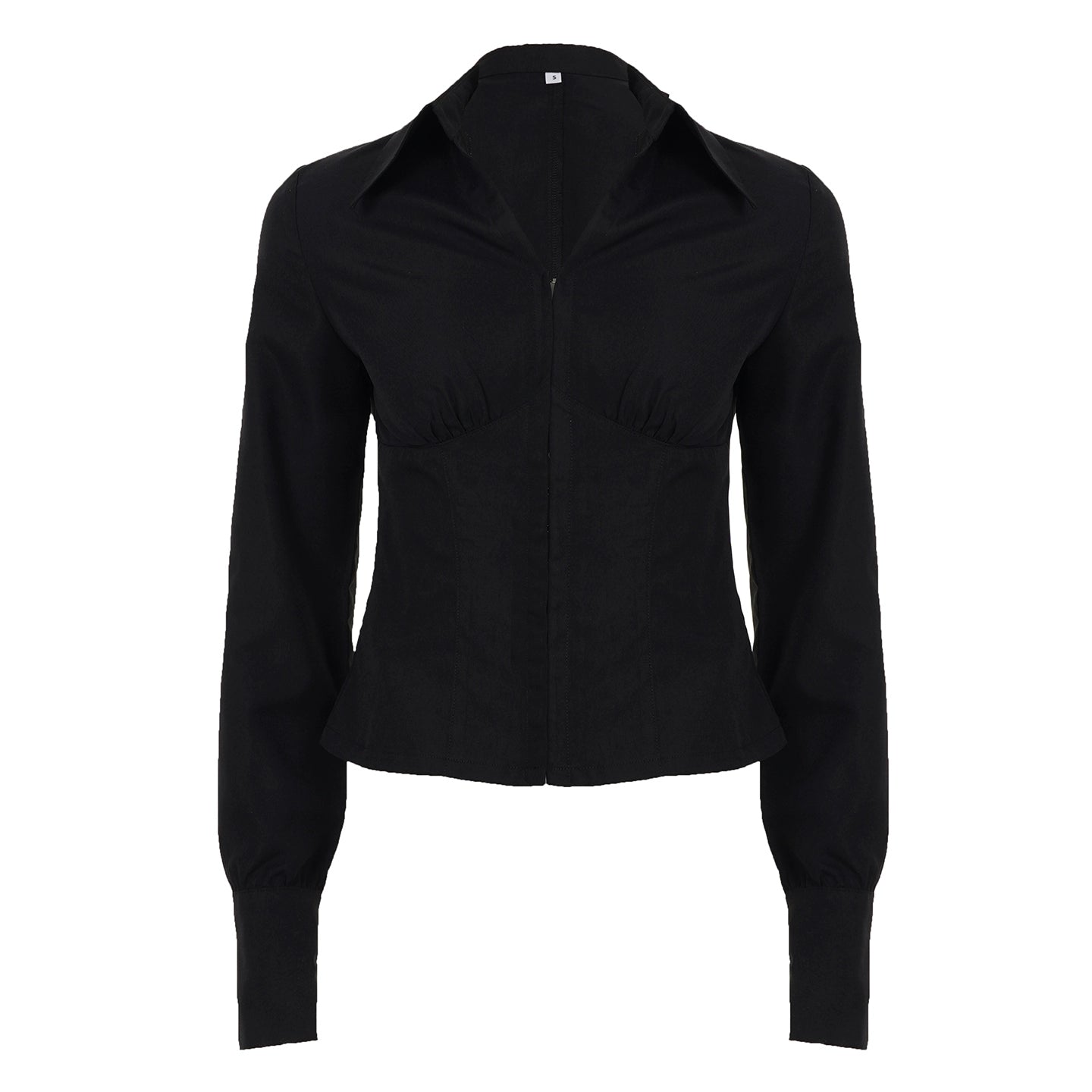 Halina Classic Button-Up Shirt - Black [TCU7DVYB]