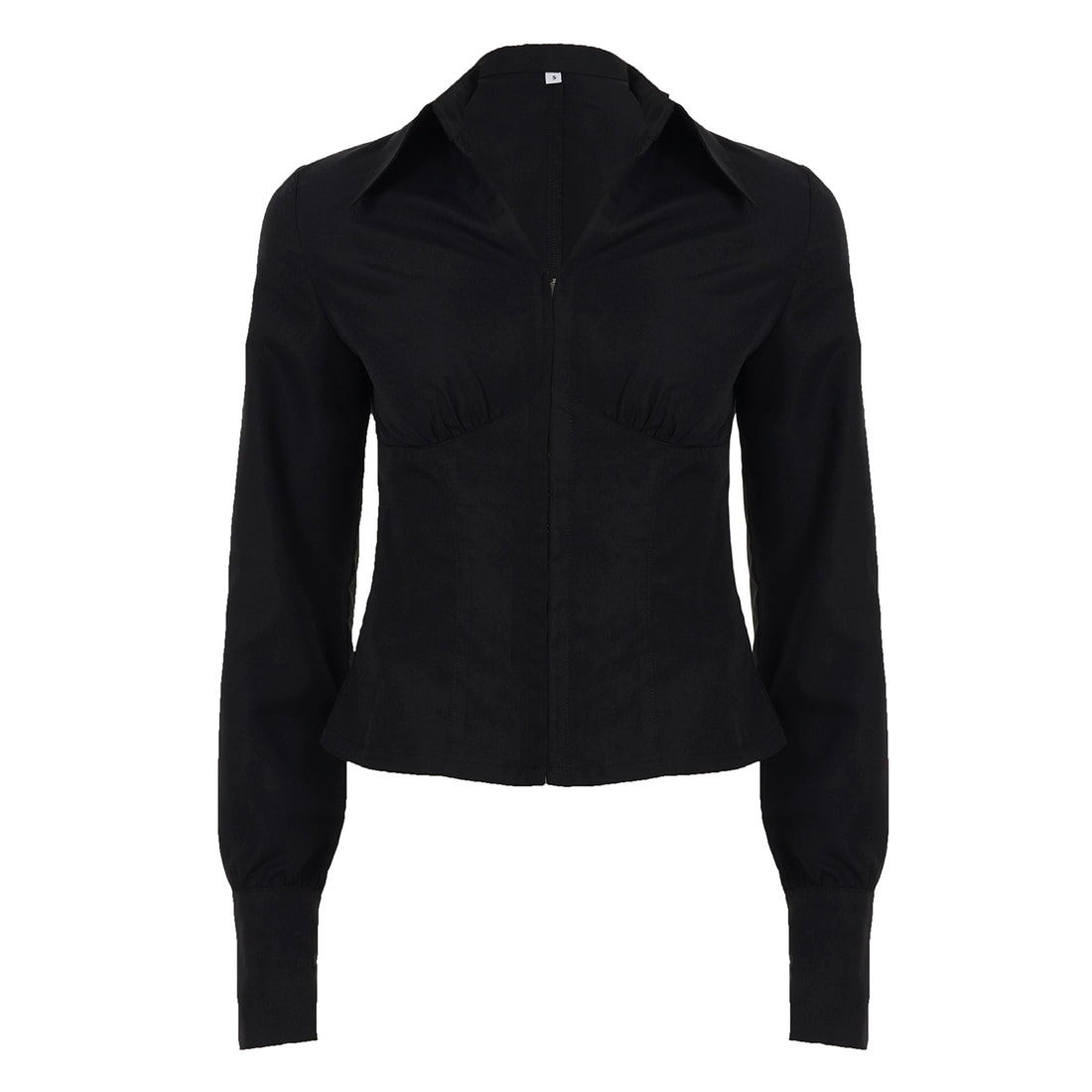 Halina Classic Button-Up Shirt - Black [TCU7DVYB]