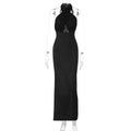Haniya Halter Backless Maxi Dress - Black [9LG9VWF0]