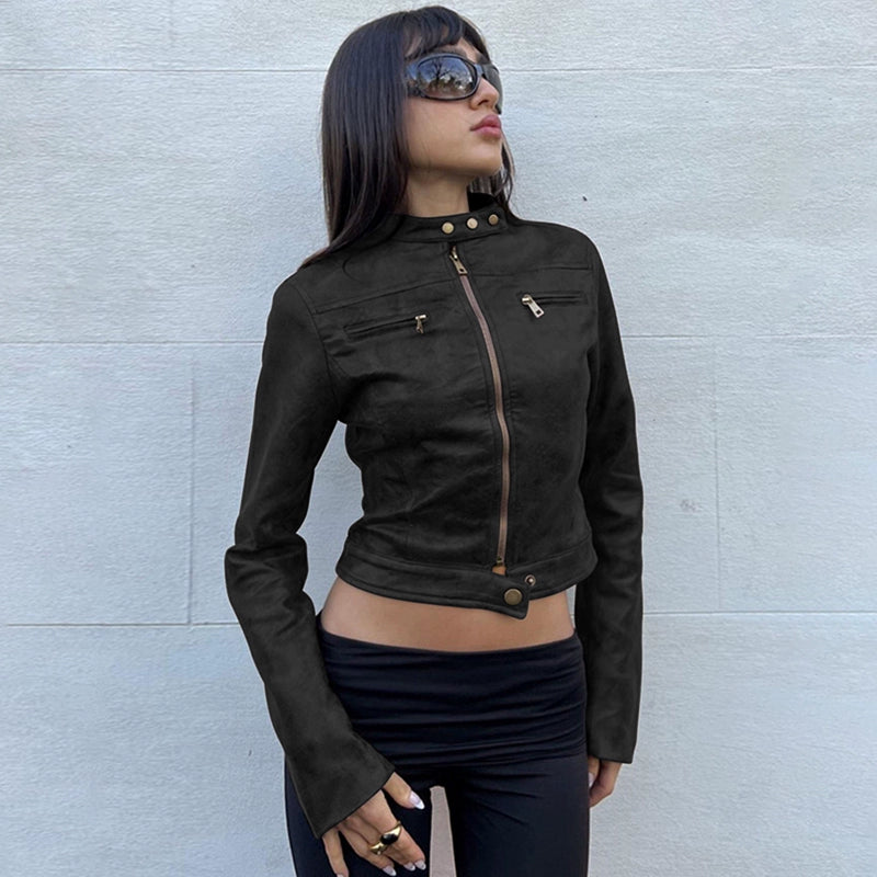 Carter Distressed Leather Jacket - Black [57SV1GJZ]