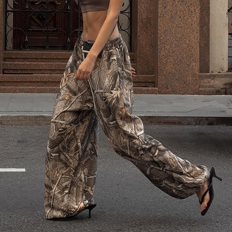 Baker Camo Print Wide-Leg Pants