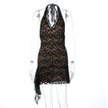 Rihanna Lace Halter Mini Dress - Black [JJG9PHDM]