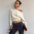 Riya Off Shoulder Knit Top - Apricot [95XNBIRY]