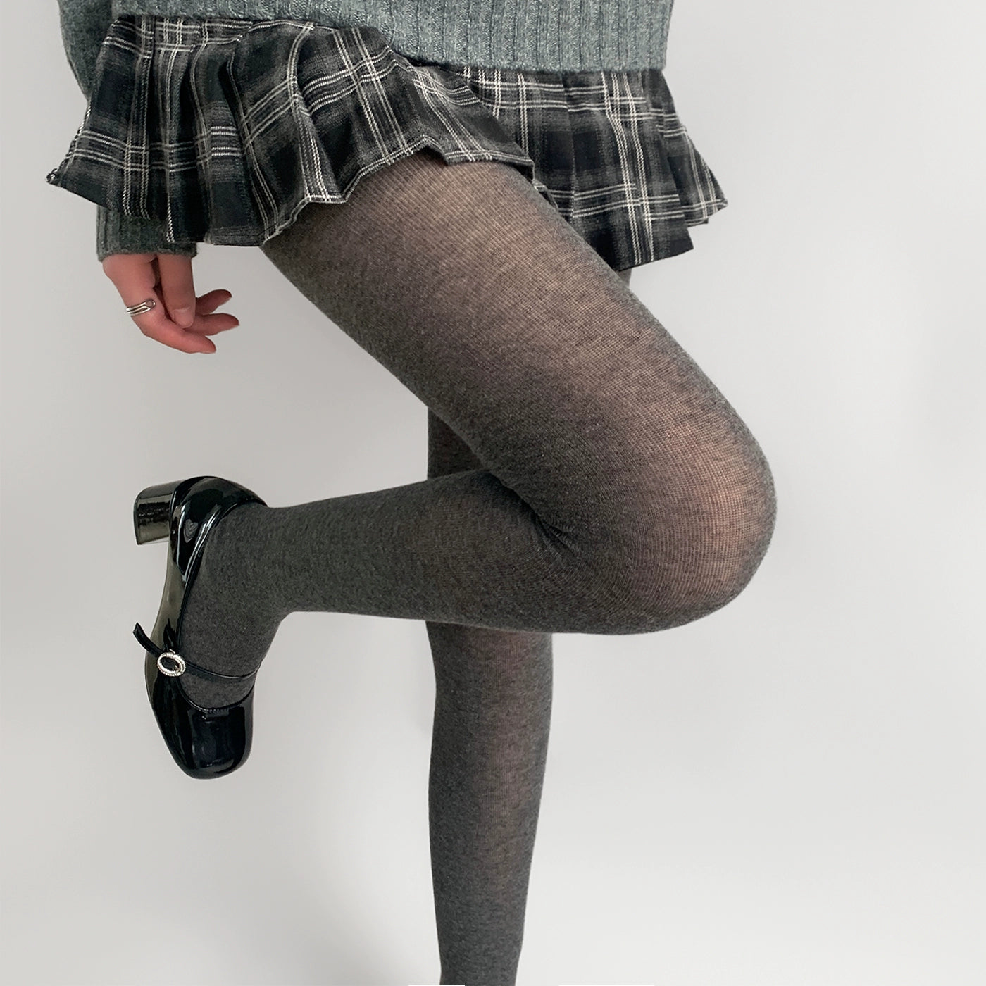 Rubi Sheer Shaping Tights - Dark Grey [OQ2SETCF]
