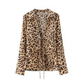 Naylah Bow Satin Shirt - Leopard Print [WICRVSPC]