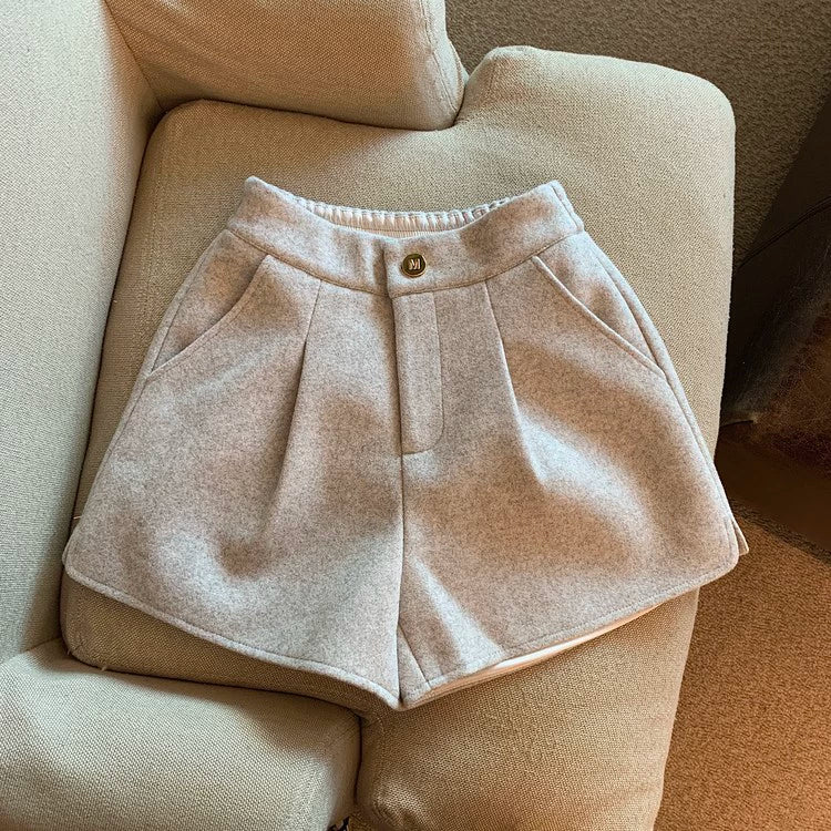 Katharine Tailored High-Waist Shorts - Creamy Grey [7A2DC9PW]