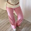 Vanesa Cozy Knit Straight Pants - Pink [TXRPX0NJ]