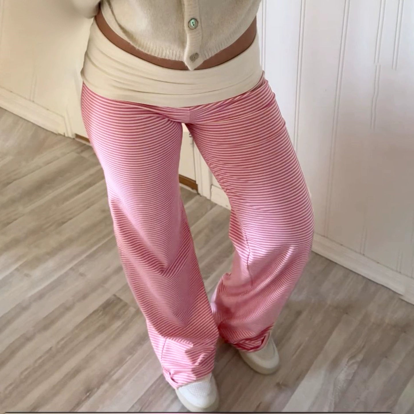 Vanesa Cozy Knit Straight Pants - Pink [TXRPX0NJ]