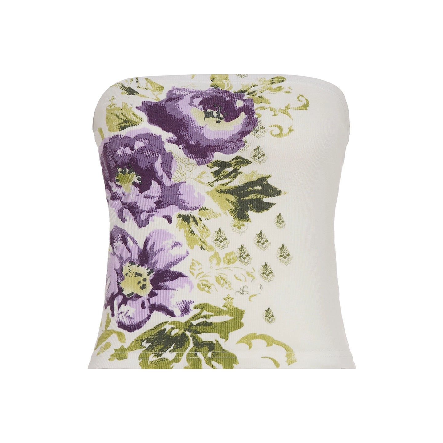 Reine Wisteria Knit Strapless Top - Purple