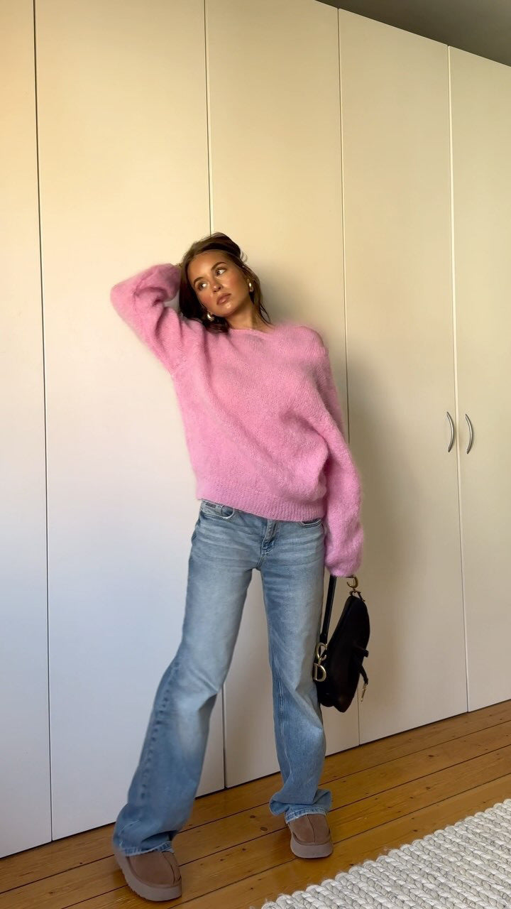 Jessie Colorblock Knit Sweater - Pink [EL17SO0R]