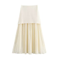 Renee Button Midi Skirt Set - Beige Skirt [1JKAKLRT]