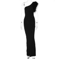 Aryana Feather One-Shoulder Gown - Black [UY53T2TW]