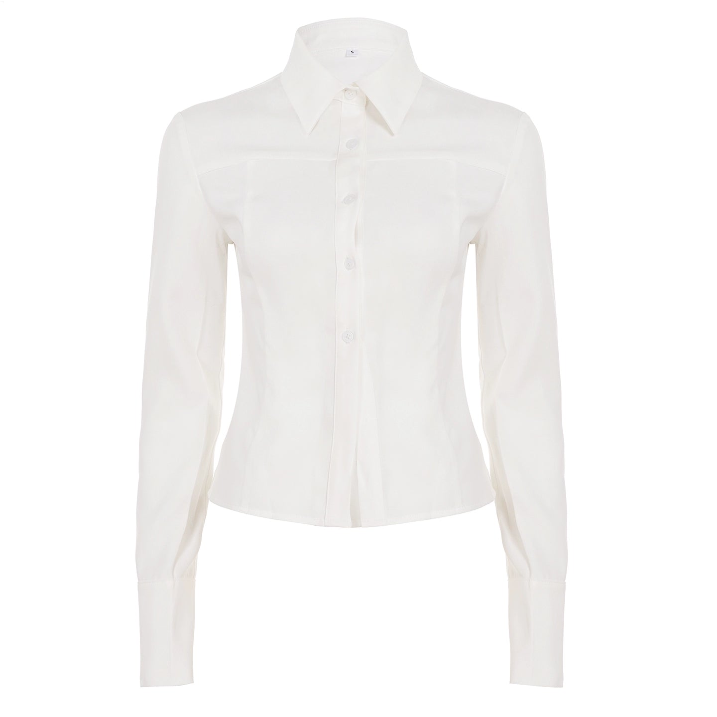 Arlynn Ruched Back Button-Up Shirt - White