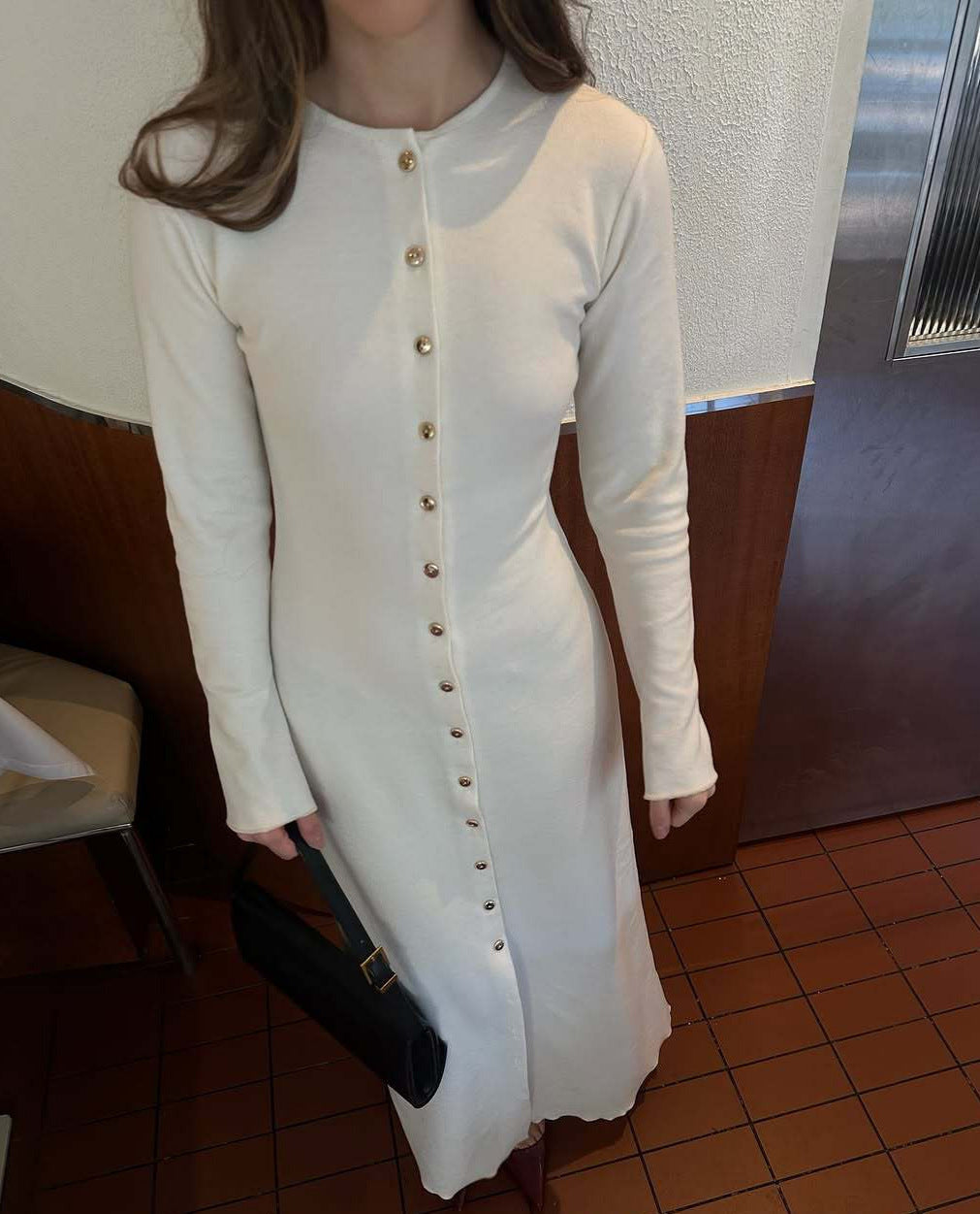 Amarii Ivory Knit Maxi Dress - Ivory White [19HS2JA2]