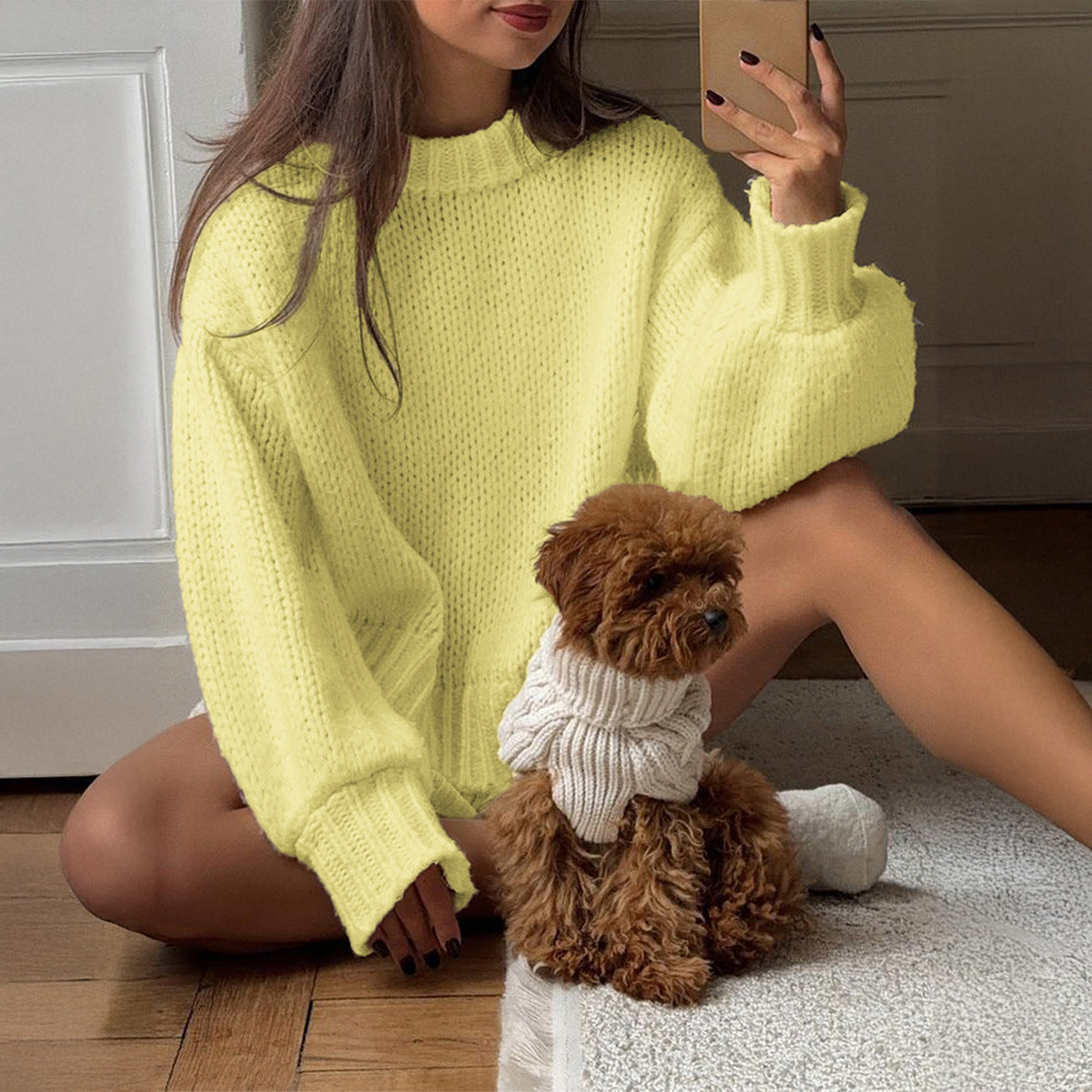 Suzanna Cozy Knit Sweater - Yellow [5GZ51772]