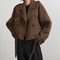 Gracey Belted Short Jacket - Dark Brown [G3WK76EI]