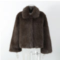 Eman Plush Faux Fur Jacket - Brown [P652X152]