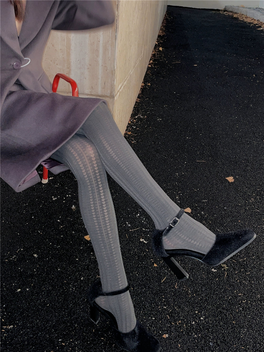 Makayla Soft Heart Ankle Socks - Gray One-Pair Pack [0B1AU81I]