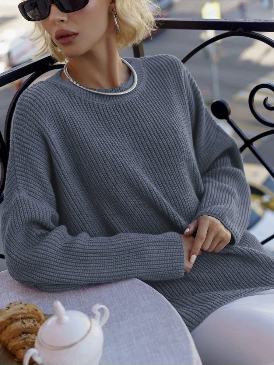 Jadalyn Cozy Pullover Sweater - Light Grey [JPCQO00U]