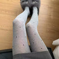 America Flawless Sheer Tights - Polka Dot Light Gray [K6ECBIIW]