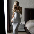 Celia Strapless Bodysuit Maxi Set - White Color