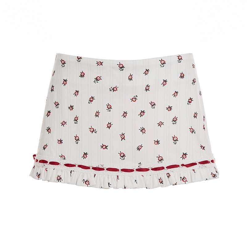 Amethyst Floral Knit Skirt Set - White (Skirt) [NZ7W9G8B]