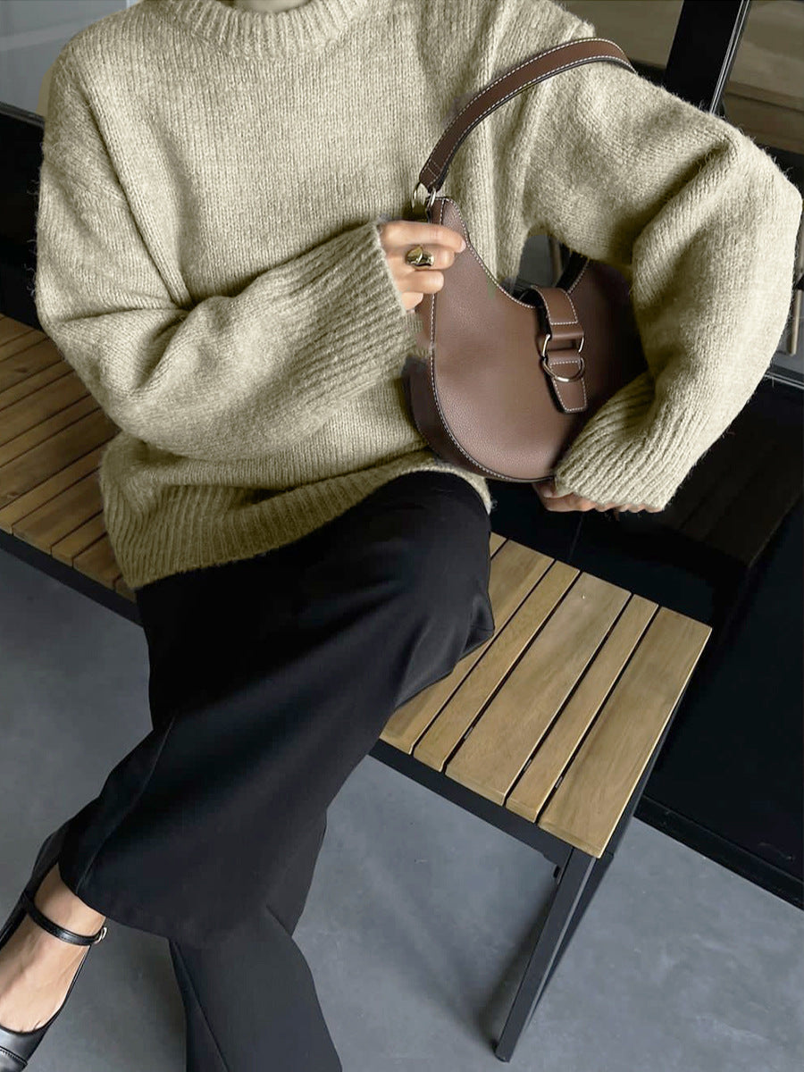 Jessie Colorblock Knit Sweater - Khaki [6J2DKKBM]