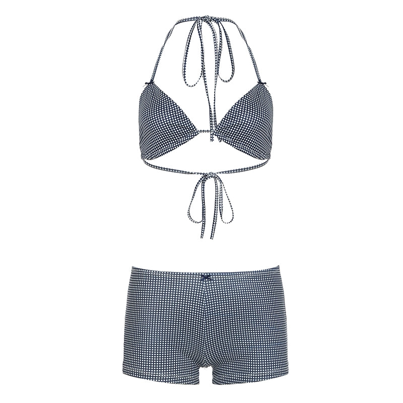 Rosalina Plaid Bikini Set - Blue