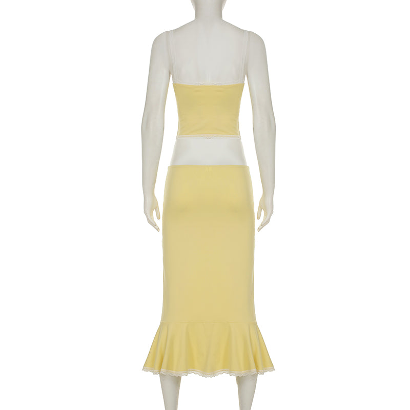 Bliss Ruffle Hem Skirt Set