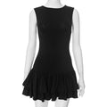 Shae Contrast Floral Mini Dress - Black [GFHU5QPG]