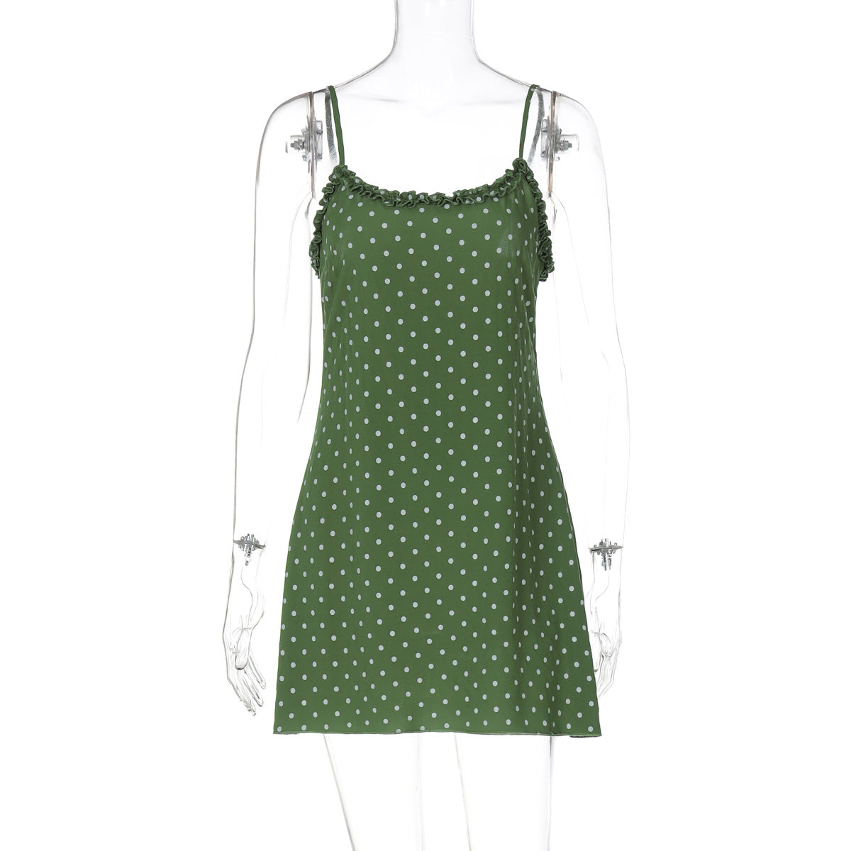 Rosella Polka Dot Mini Dress - Green [BCV9Z9ZV]
