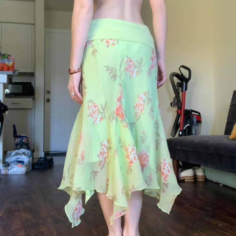 Aries Floral Mesh Skirt