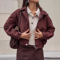 Zayna Cognac Suede Jacket - 棕色 [NDAF46LM]