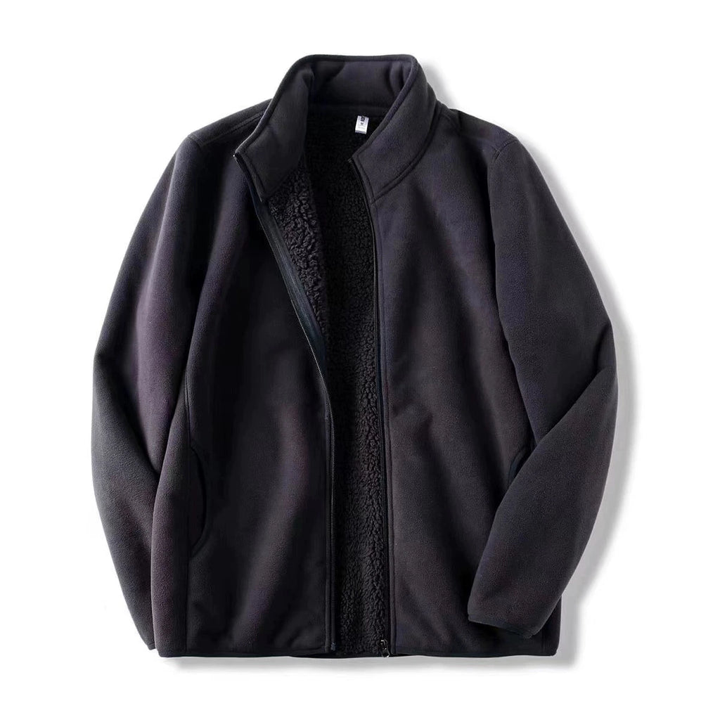 Zoee Plush Stand Collar Jacket - Blue-Grey [WSPRLJPC]