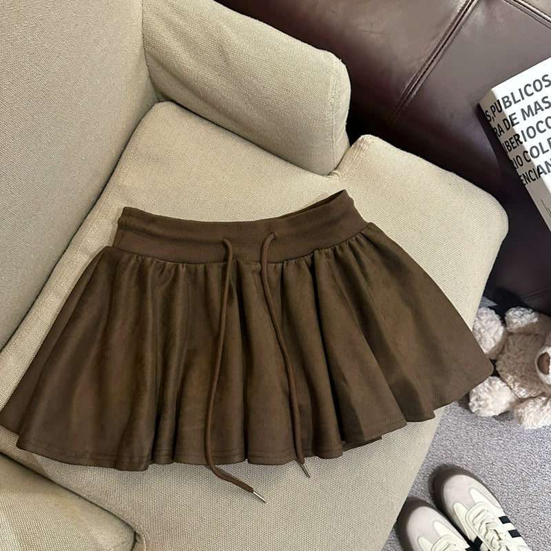 Liah Textured A-Line Mini Skirt - Coffee [6CSM54B2]