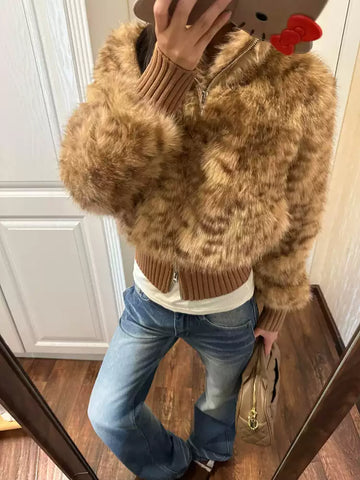 Miral Faux Fur Cropped Jacket