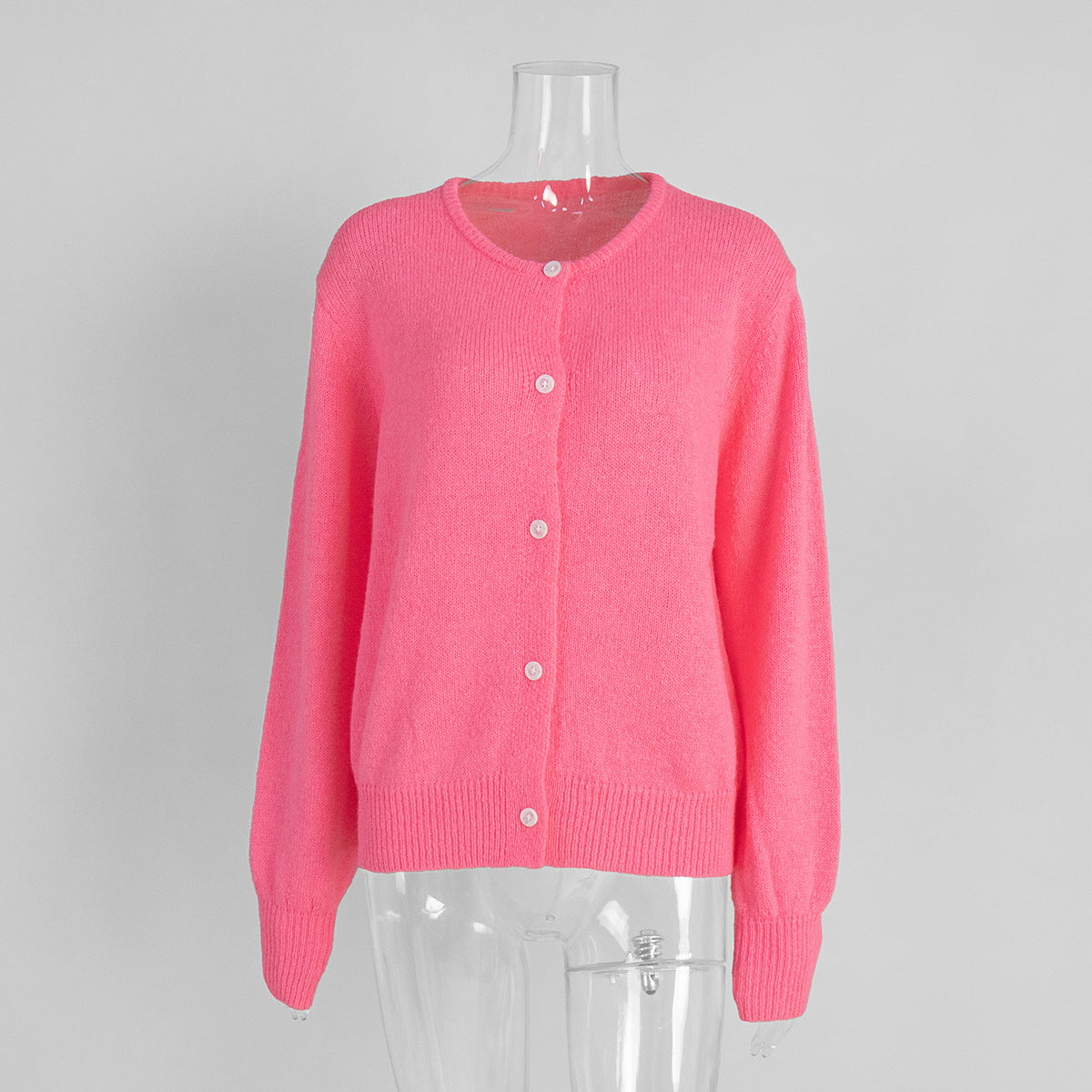 Lyrik Macaron Knit Cardigan - Rose Red [42WEJA4D]