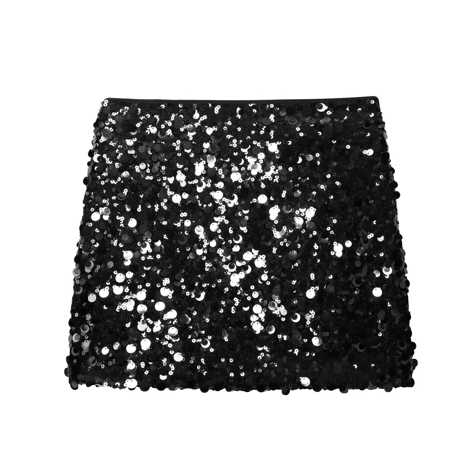 Kathia Sequin Denim Mini Skirt - Black Sequin [WLTIQY2Z]