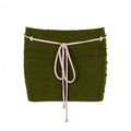 Contrast Bow Skirt Set - Green Skirt [VH4NTOIE]