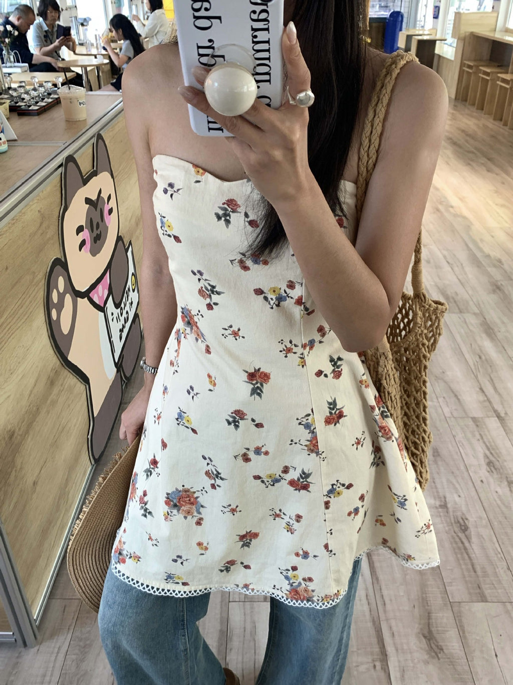 Chaya Strapless Floral Mini Dress - Yellow [Y3E682UN]
