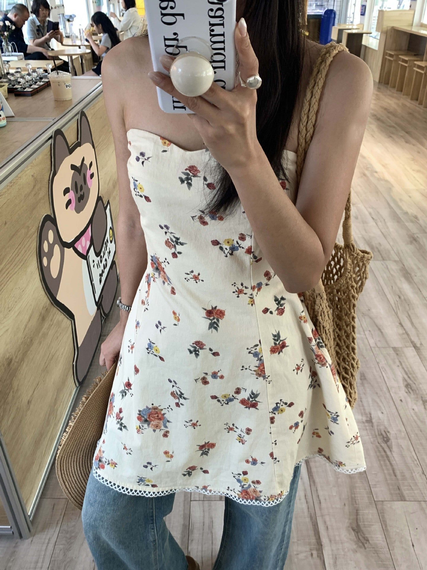Chaya Strapless Floral Mini Dress - Yellow [Y3E682UN]