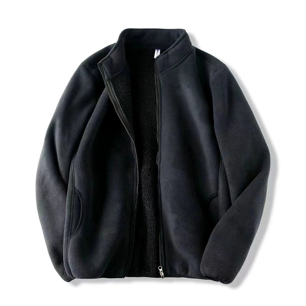 Zoee Plush Stand Collar Jacket - Black [E2NWA2NN]
