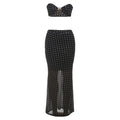 Rayyan Dot Mesh Skirt Set - Black [EBMCUHYD]