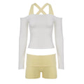 Contrast Trim Two-Piece Short Set - Yellow [NS2Z1GOE]