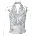 Joan Polka Dot Halter Top - White [EPKG3WG2]